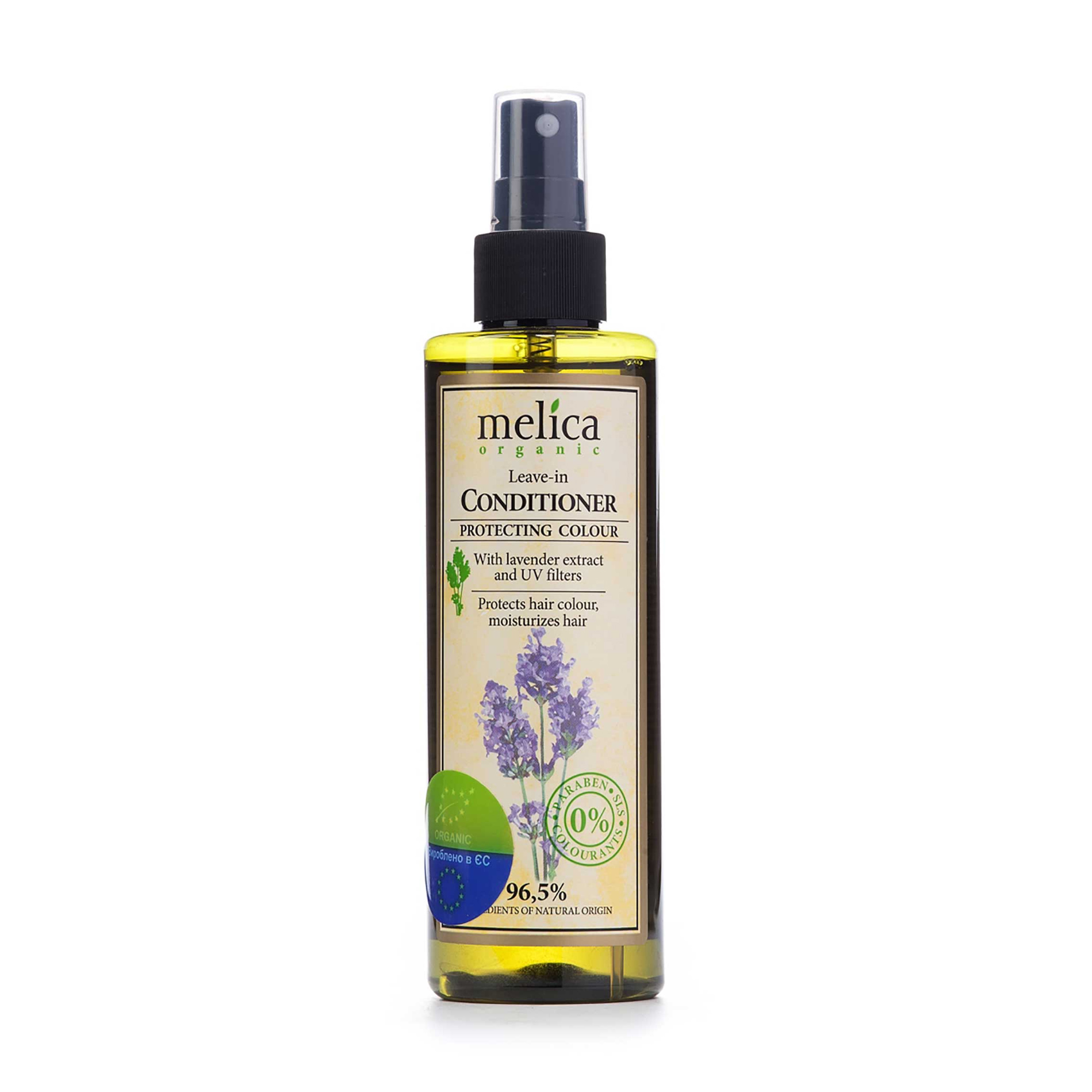 Кондиціонер для фарбованого волосся Melica Organic Leave-in Protecting Colour Conditioner з екстрактом лаванди, що не потребує змивання, 200 мл